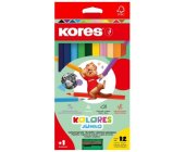 Trojhrann pastelky Kores Kolores JUMBO, 12 ks