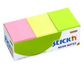 Samolepic bloek Stickn 38x51 mm, neonov, balen 12 ks