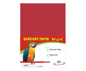 Barevn papr A3, 80 g, erven, 100 list