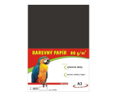 Barevn papr A3, 80 g, ern, 100 list