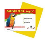 Barevn papr A4, 80 g, lut, 100 list