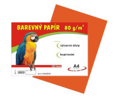 Barevn papr A4, 80 g, oranov, 100 list