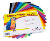 Barevn papr A4, 80 g, mix 12 barev, 60 list