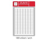 Etikety Economy 25,4x10 mm, matn, bl, 100 list