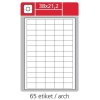 Etikety Economy 38x21,2 mm, matn, bl, 100 list