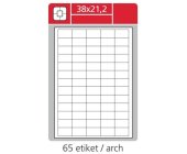 Etikety Economy 38x21,2 mm, matn, bl, 100 list