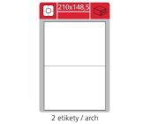 Etikety Economy 210x148,5 mm, matn, bl, 100 list