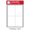 Etikety Economy 105x148 mm, matn, bl, 100 list