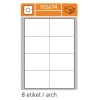 Snmateln etikety 105 x 74 mm, bl, 100 list