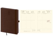 Diář Memory, týdenní, A5, s gumičkou, tmavý hnědý 2026