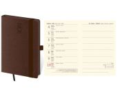 Diář Memory, týdenní, kapesní s gumičkou, tmavý hnědý 2026